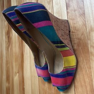 Nine West Light, colorful on a high wedge, colored, for everyday wear